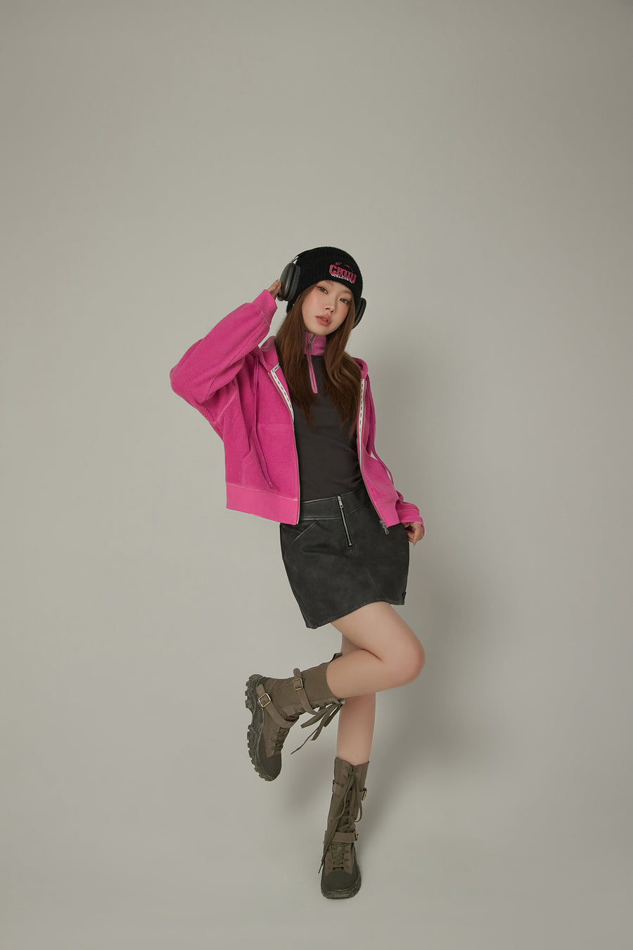 CHUU Fleece Hooded Zip-Up