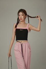 Line Color Scheme Sleeveless Crop Top