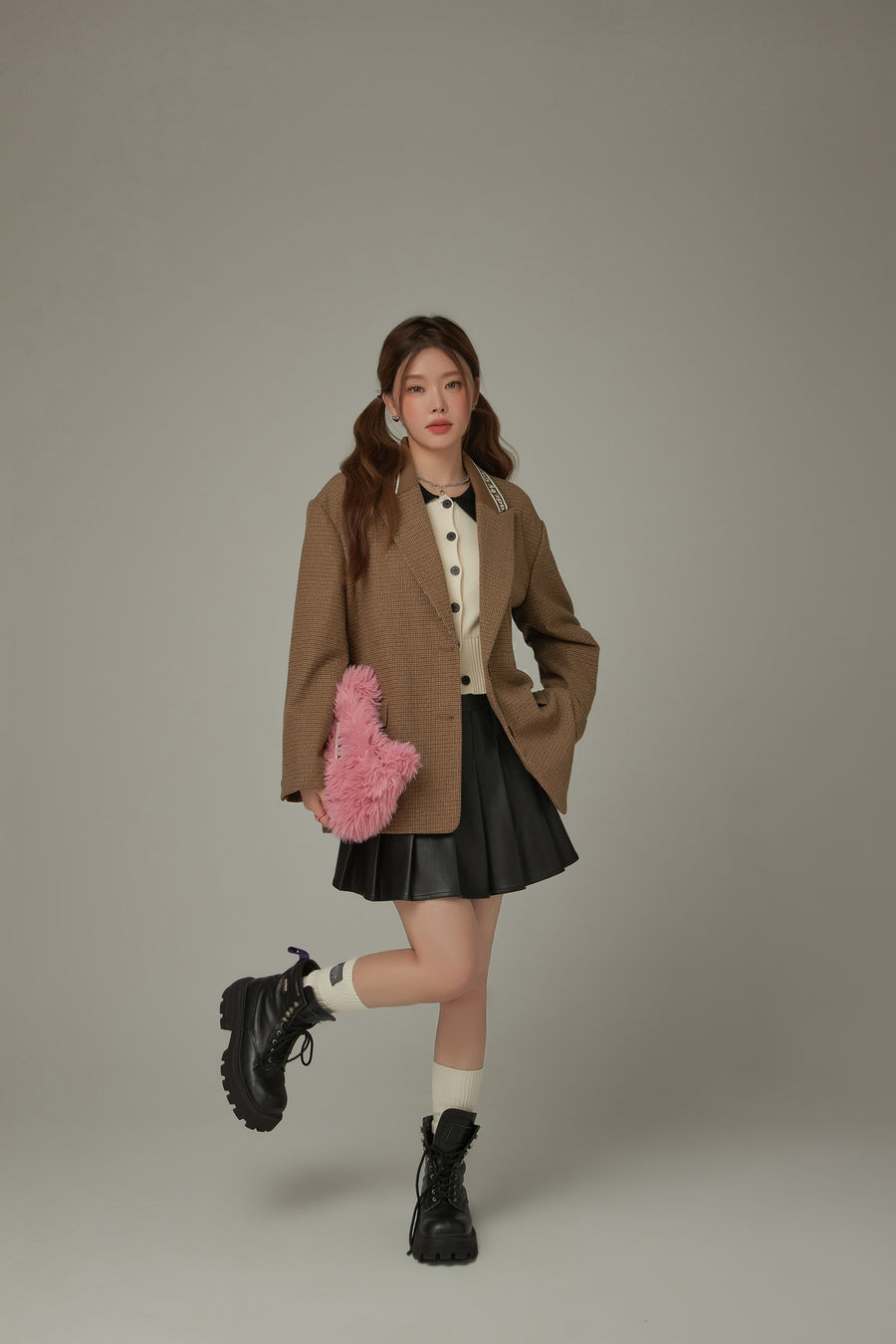 CHUU Color Collar Knit Cardigan