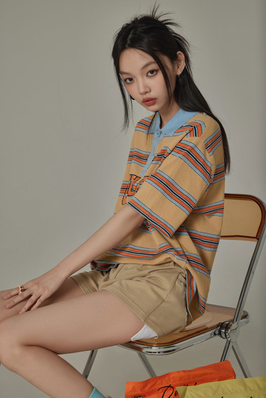 CHUU Multi-Color Chuu Babe Striped T-Shirt