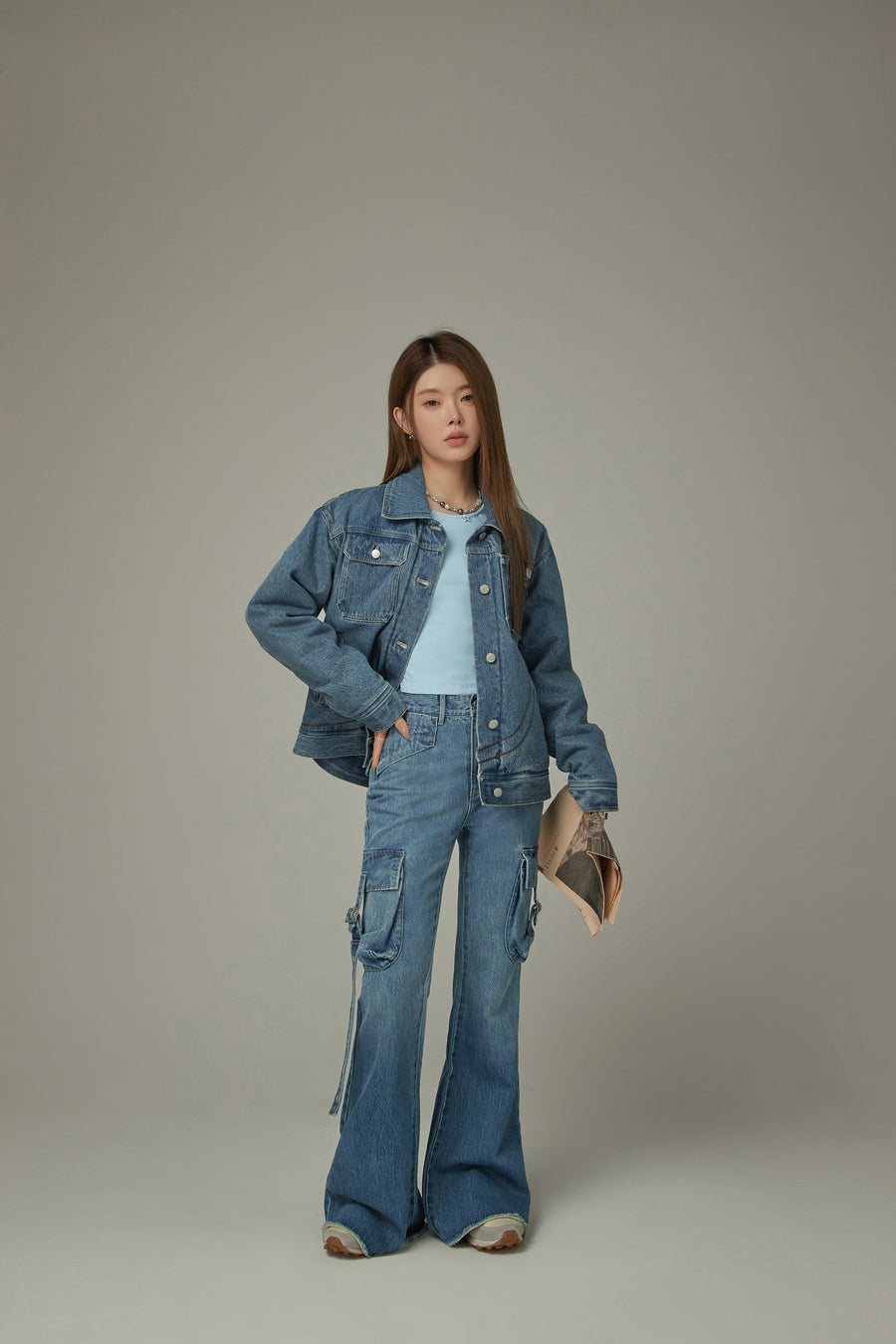 CHUU Logo Denim Loose Fit Jacket