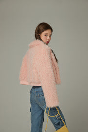 Color Fur Crop Jacket