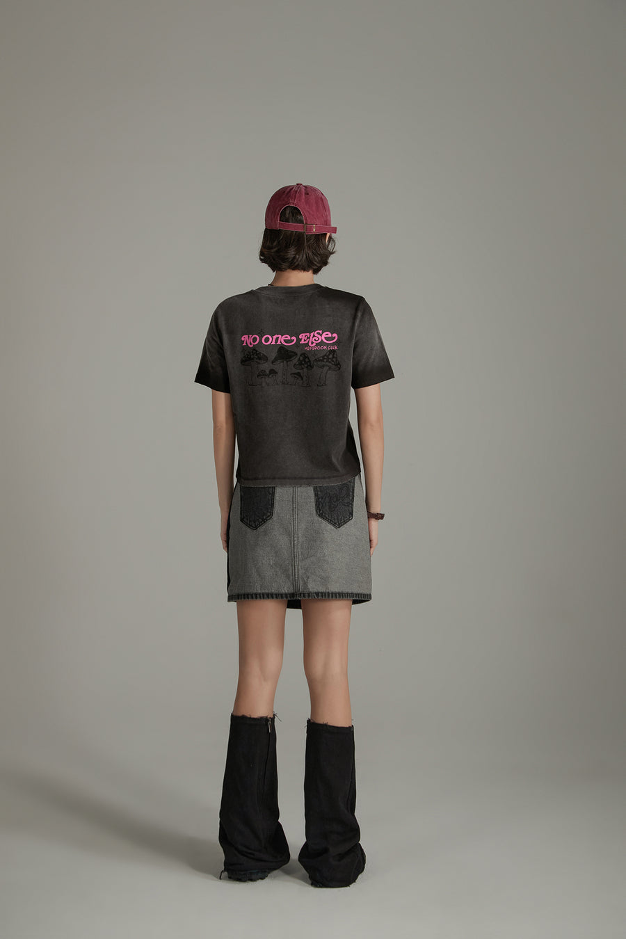 CHUU Vintage Print Logo Short Sleeve T-Shirt