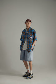 Check Loose-Fitting Short Sleeve Shirt