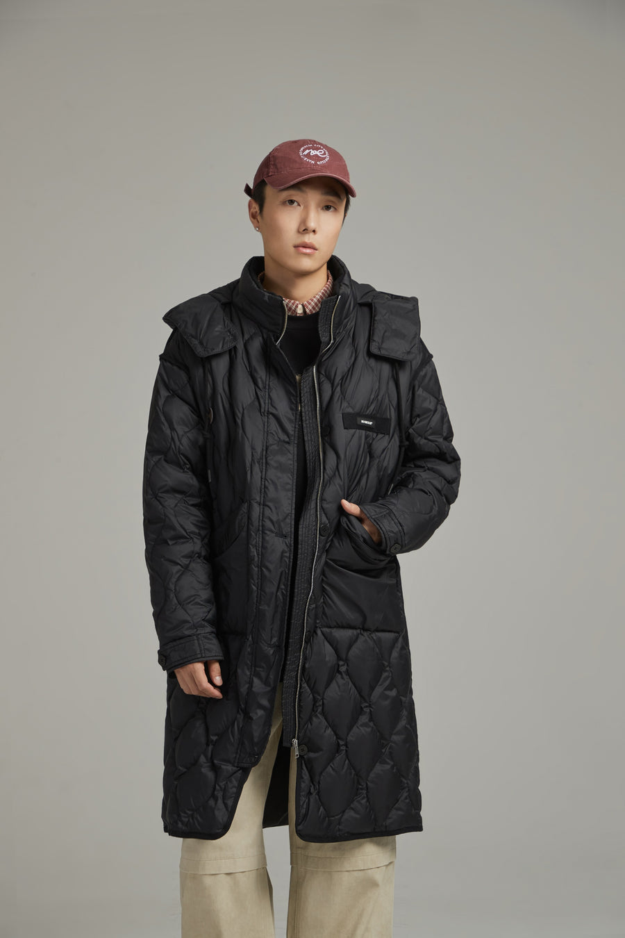 CHUU Hooded Quilted Padded Coat