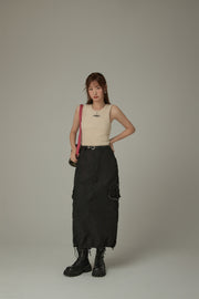 Cargo Pockets Maxi Skirt