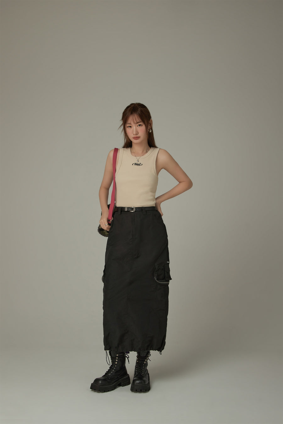 CHUU Cargo Pockets Maxi Skirt