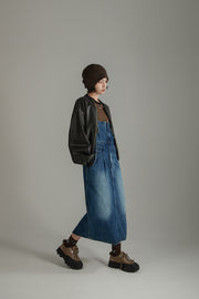 Denim Overalls Long Dress