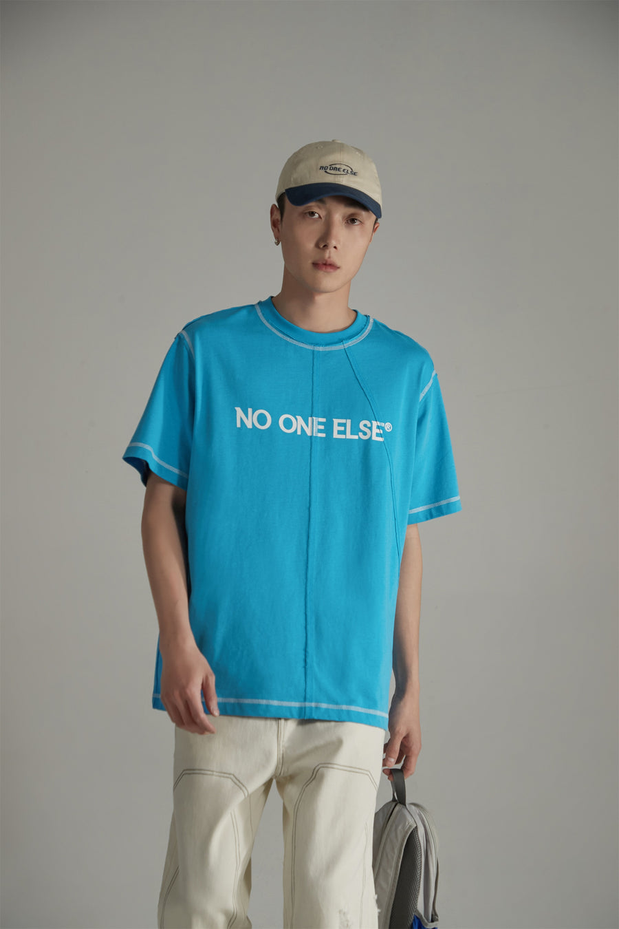 CHUU Logo Stitched Loose Fit T-Shirt