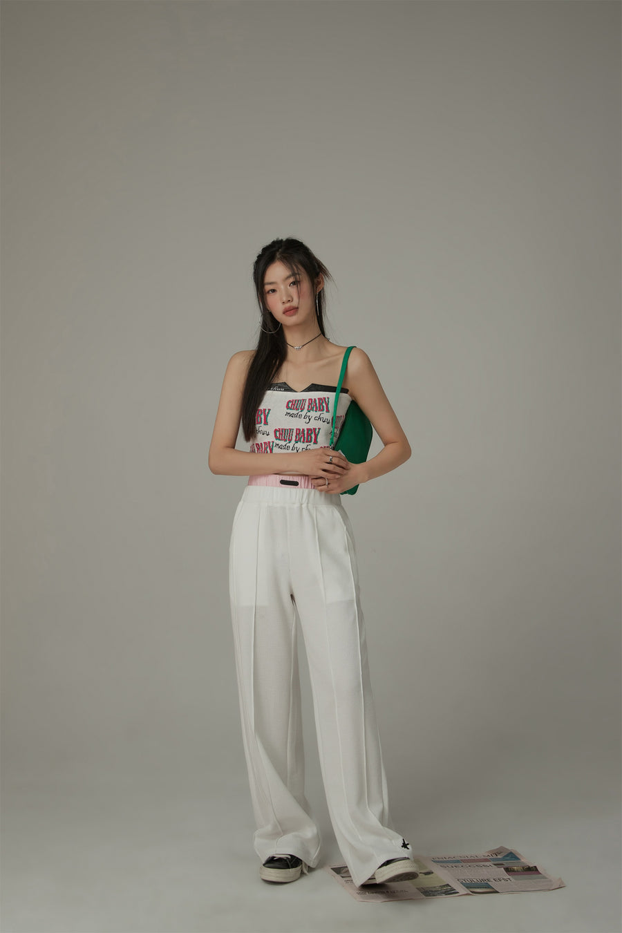 CHUU Wide Double Banding Loose Fit Pants