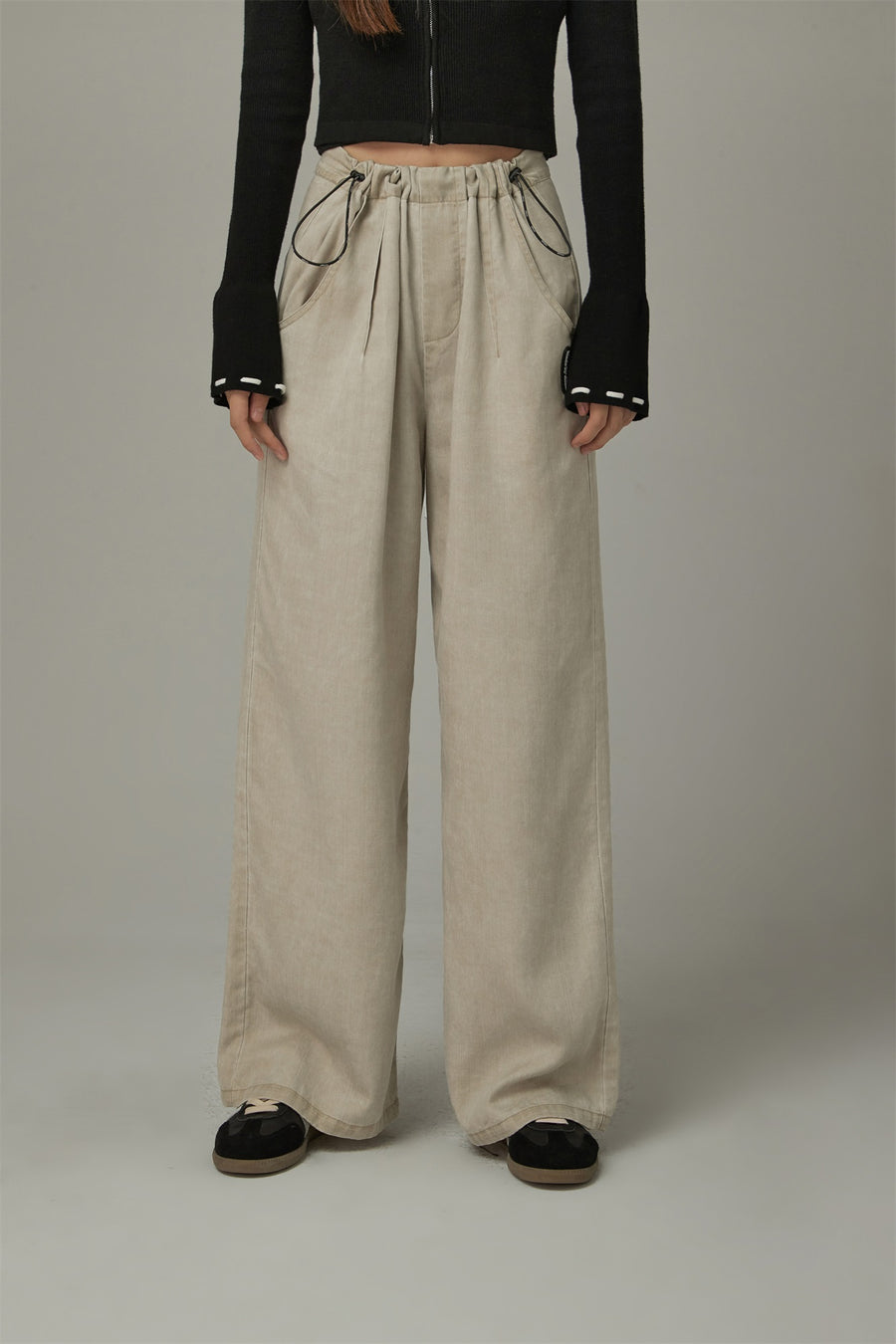 CHUU Draw String Wide Pants