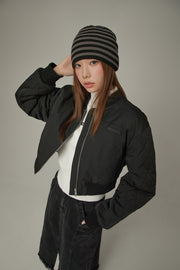 Loose Fit Varsity Qualited Sleeve Jacket