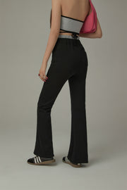 Waist Slit Casual Bootcut Pants