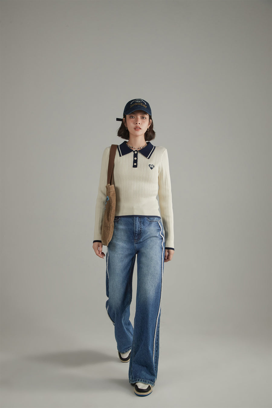 CHUU Fringed Lined Wide Denim Jeans