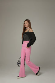 Slit Semi Bootcut Pants