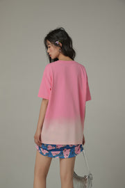 Printed Gradient Short Sleeve T-Shirt