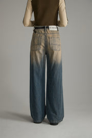 High Waist Loose Wide Leg Washed Wide Jeans