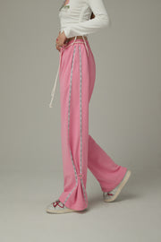 String Wide Sporty Pants