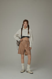 Pintuck Leather Shorts