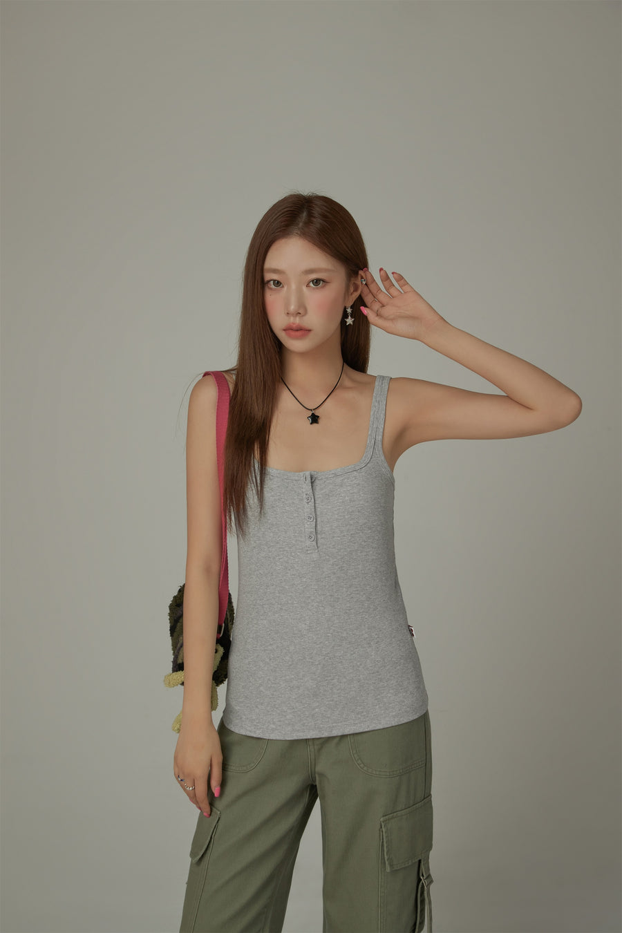 CHUU Color Button Sleeveless Tank Top