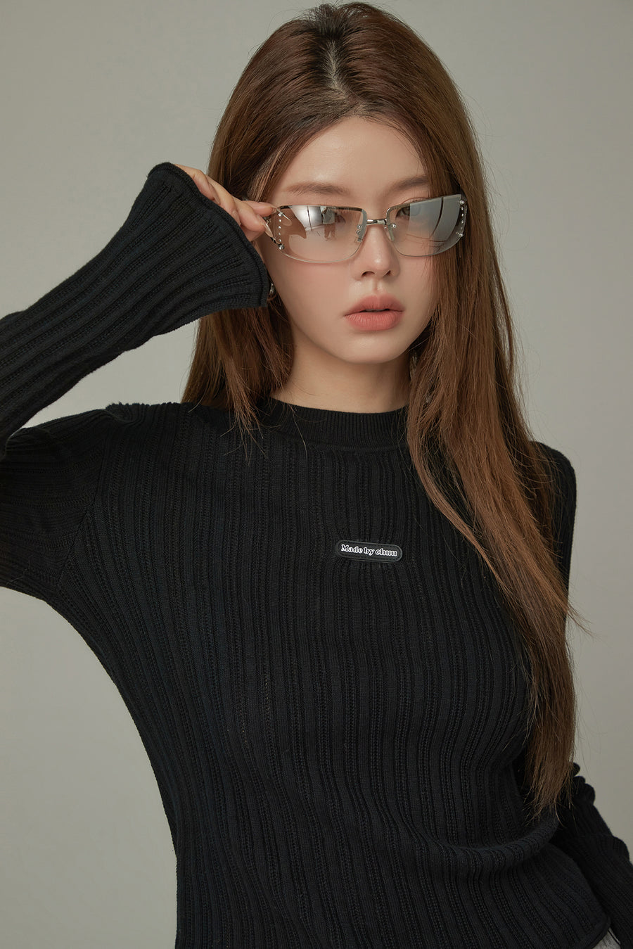 CHUU Ribbed Basic Knit Top