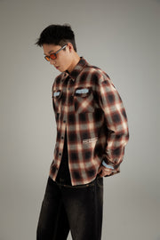 Distressed Checked Boxy Shirt