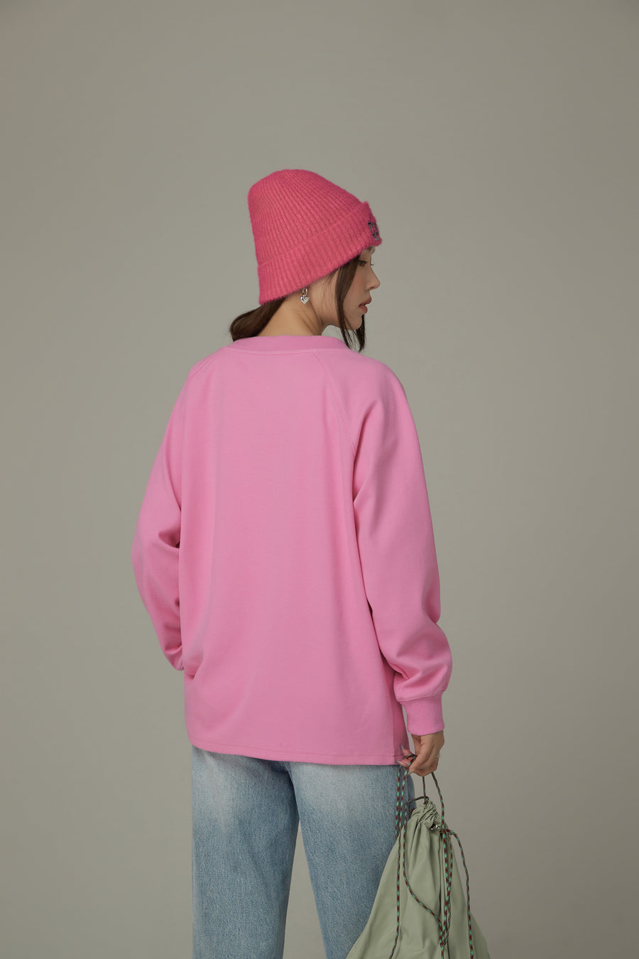 CHUU Maxi V-Neck Loose Fit Sweatshirt