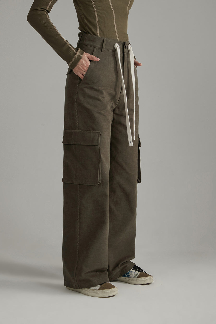 CHUU Casual String Wide Pants