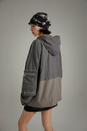 Pocket Color Simple Hooded Jacket