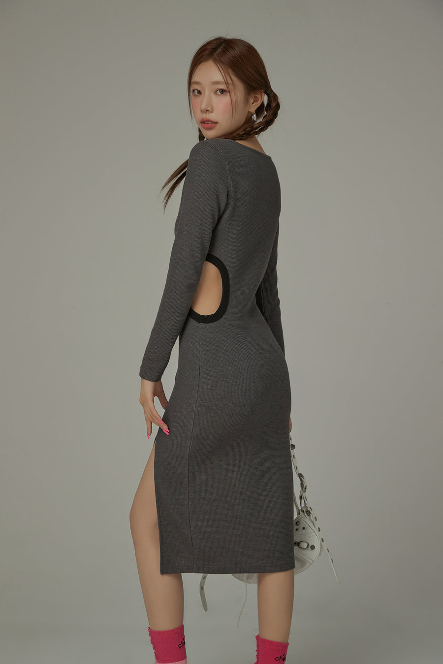 CHUU Pretty Cutout Long Bodycon Dress