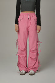 Size Ribbon Color Wide Pants