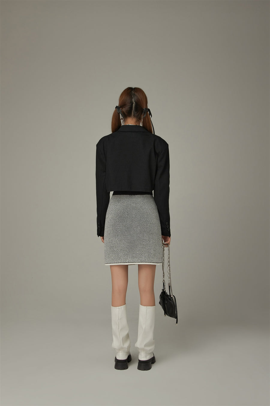 CHUU Logo Jacquard Knit Skirt