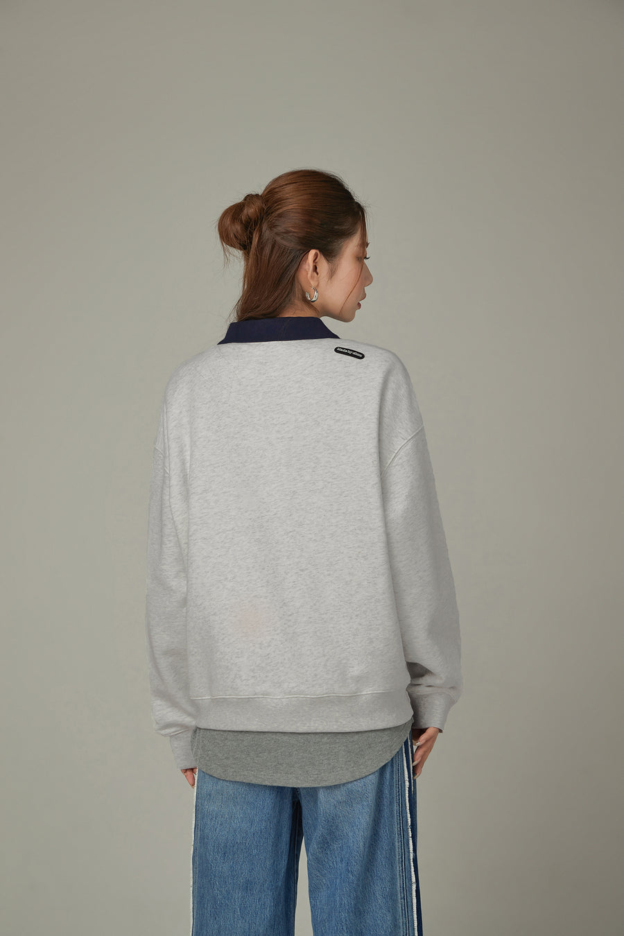 CHUU Polo Neck Boxy Sweatshirt