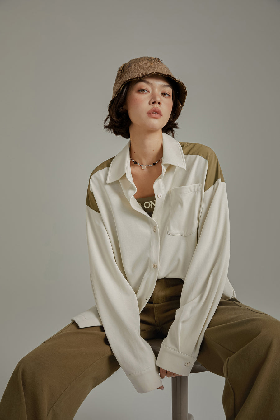 CHUU Color Block Loose Fit Shirt