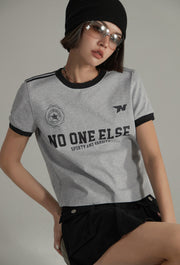 Noe Lettering Sporty Colorblocked Short Sleeve T-Shirt