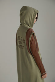 Logo Hooded Sleeveless Long Dress