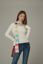 Color Ribbed Knit Top