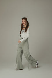 Trendy Wide Cargo Pockets Pants