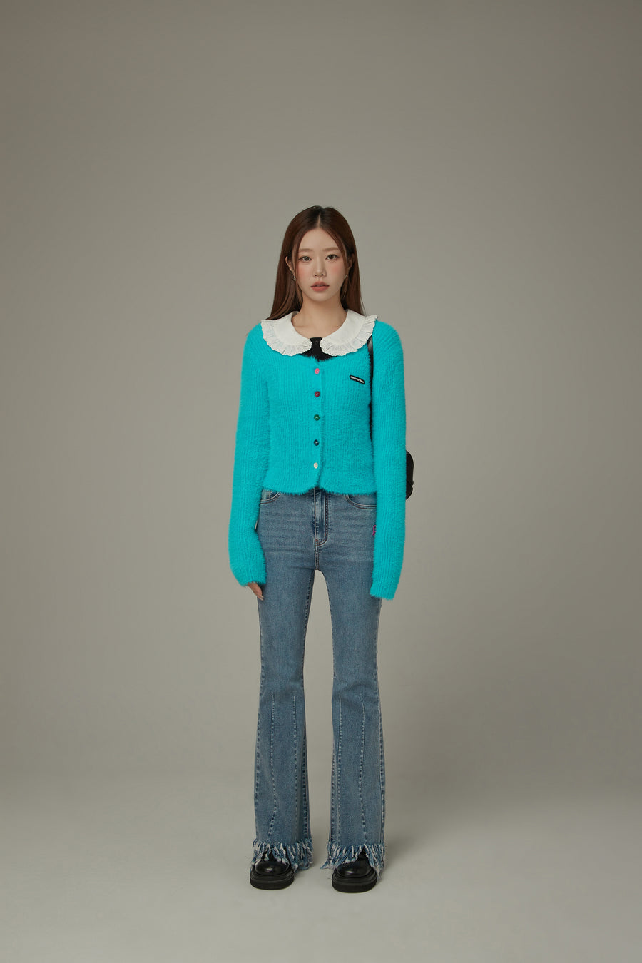 CHUU Lace Big Collar Top