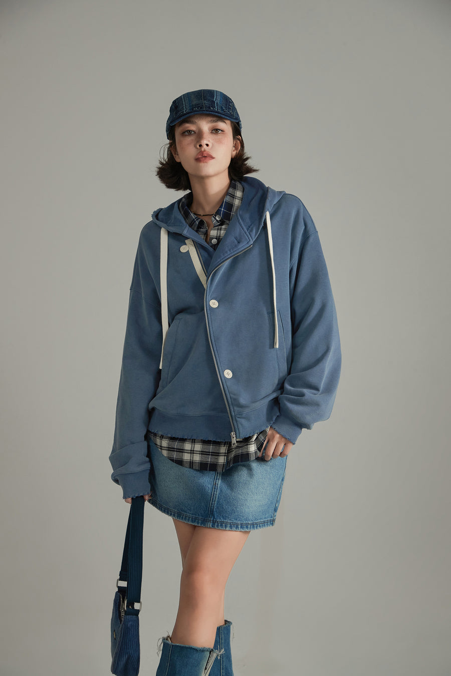 CHUU Two-Way Loose Fit Hooded Zip-Up