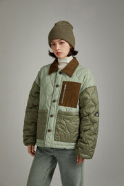 Color Matching Quilted Jacket