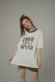 Chuu Size Doesnt Matter Boxy Cotton Short Sleeve T-Shirt