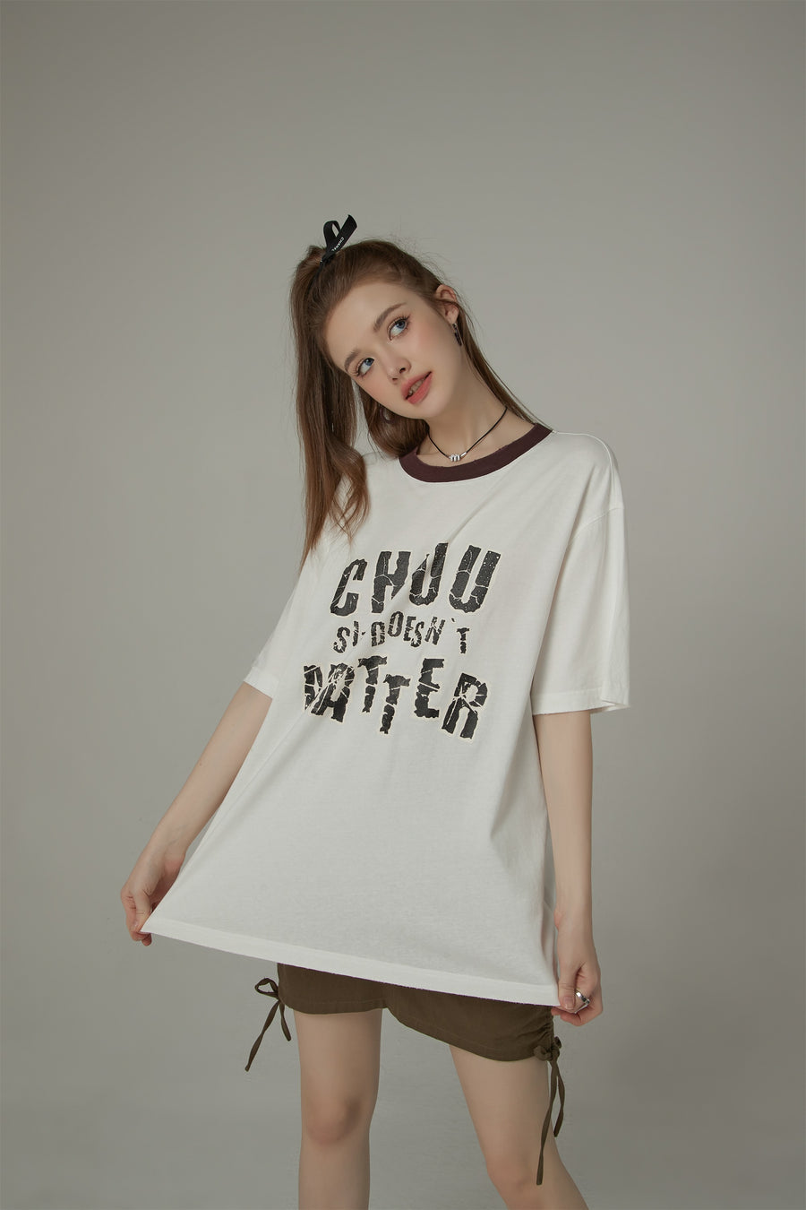 CHUU Chuu Size Doesnt Matter Boxy Cotton Short Sleeve T-Shirt