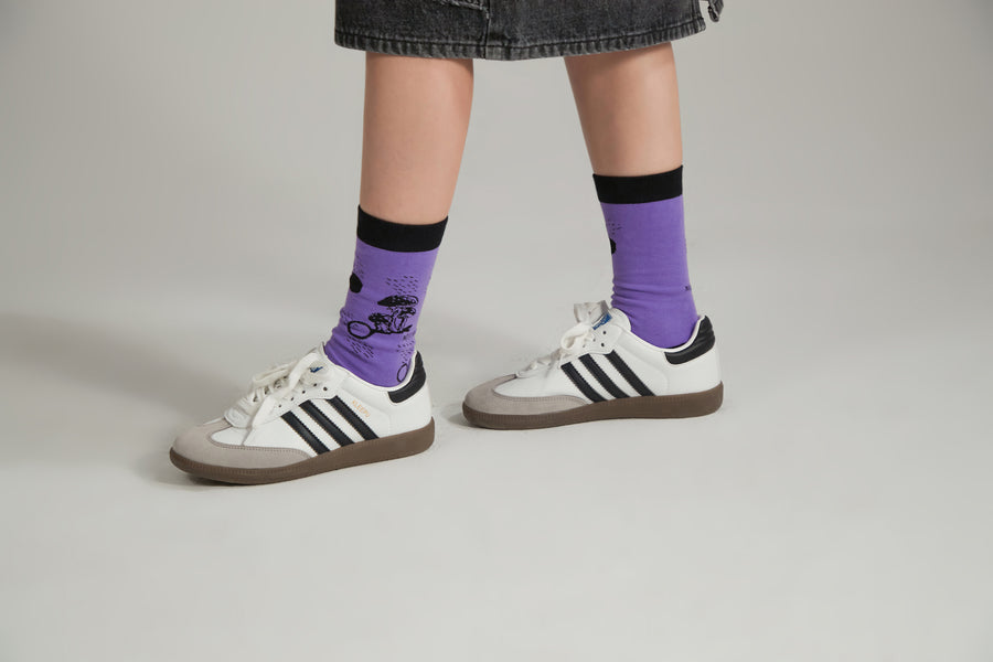 CHUU Mushroom Color High Socks