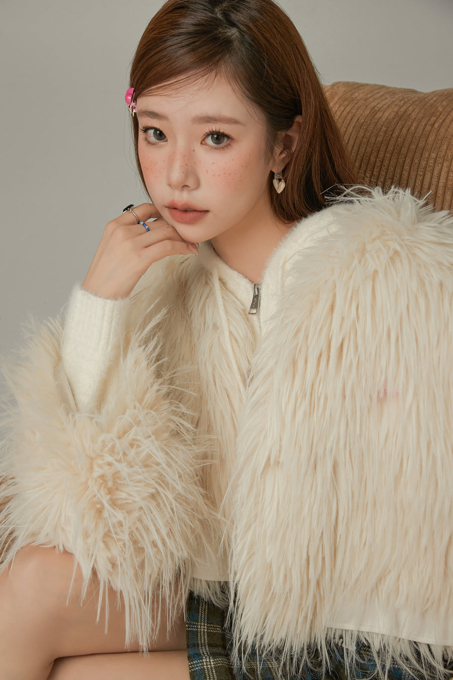 CHUU Faux Fur Loose Fit Jacket