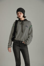 Stitch Stripe Simple Sweatshirt