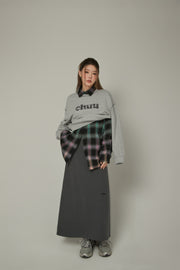 Color Logo Stitch Loose Fit Sweatshirt