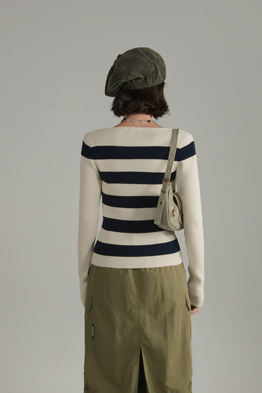 CHUU Vintage Striped Knit Top