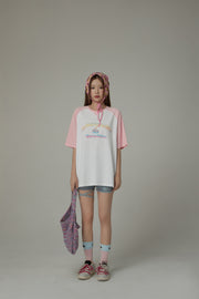 Color Blocked Yummy Colors Loose Fit T-Shirt