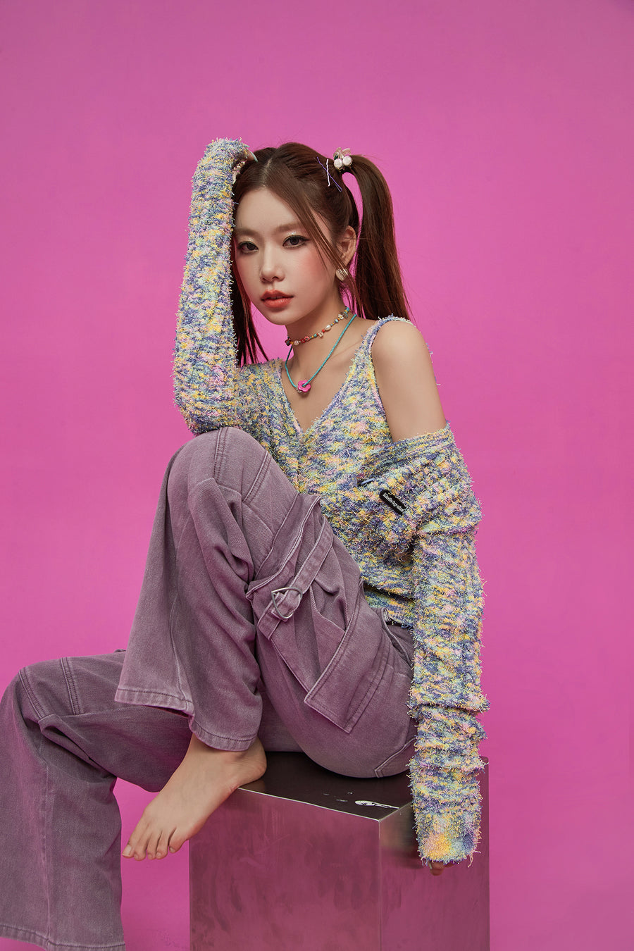 CHUU Color Crop Cardigan